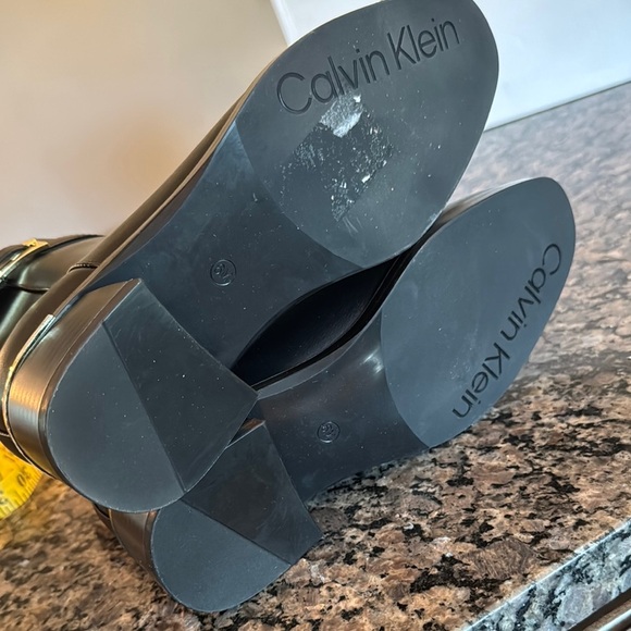 Calvin Klein Black Ankle Boots with Gold Accents NWT 6 - Picture 11 of 12